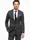 Charcoal Grey Men Slim Fit Suit Groom Tuxedo Prom Business Suits Blazer Tailored