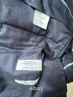 Charles Tyrwhitt Mens SUIT 44R Navy Blue 100%Wool Suit Blazer SLIM FIT Super 110