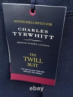 Charles Tyrwhitt Mid Blue Slim Fit Super 110s Wool Business Suit Size 44/36 Bnwt