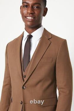 Copper Plain Weave Slim Fit Suit Jacket