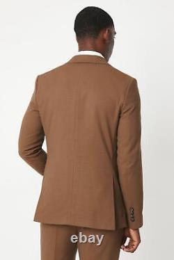 Copper Plain Weave Slim Fit Suit Jacket