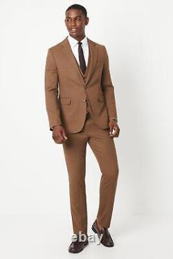 Copper Plain Weave Slim Fit Suit Jacket