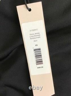 Cushnie Et Ochs Body Suit Black Gloss Jersey Long Sleeve Size XS NWT $695