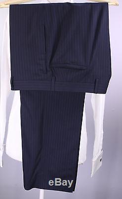 DIOR Homme Hedi Slimane Navy Blue Thin Pinstripe 2Btn Wool Slim Fit Suit 42R