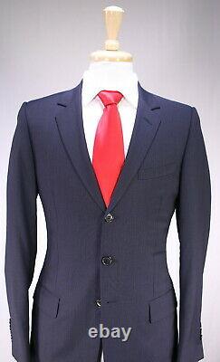 DIOR Homme Navy Blue Thin Striped 3-Btn Slim Fit Wool Suit Eu 46R US 36R