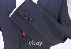 DIOR Homme Navy Blue Thin Striped 3-Btn Slim Fit Wool Suit Eu 46R US 36R