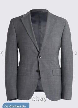 DKNY From Moss Bros Mens 3 piece Grey Suit Slim Fit W28R Chest 36R