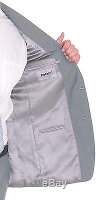 DKNY Skinny Slim Fit Heather Gray Two Button Wool Suit