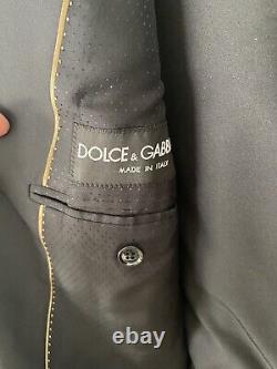 DOLCE & GABBANA Slim Fit 2 Piece Wool GOLD Suit BlACK 48