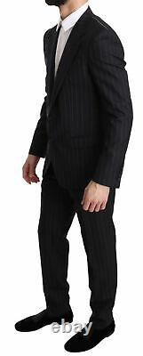 DOLCE & GABBANA Suit Blue Striped Slim Fit Wool Jacket IT48/ US38 / M RRP $2400
