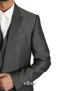 DOLCE & GABBANA Suit Gray Wool Silk MARTINI Slim Fit 3 Piece IT52/US42 RRP $3000