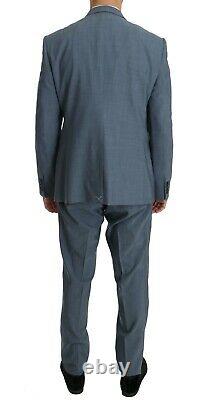 DOLCE & GABBANA Suit Light Blue Wool Stretch Gold Slim Fit IT54 / US44 RRP $1800