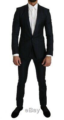 DOLCE & GABBANA Suit MARTINI Slim Fit Blue Wool Fantasy IT44 / US34 RRP $2500