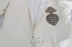 DOLCE & GABBANA Suit White Wool Slim Fit Pineapple Crystal IT50 / US40 RRP $2800