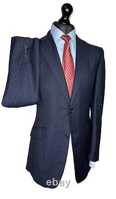 DUNHILL HAND MADE LUXURY DESIGNER SUIT FULL CANVASS SLIM FIT 40x34x35