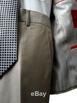 Dolce Vita 2b Slim Fit Men's Suit Shiny D. Beige Herringbone 34s Free Ship &tie