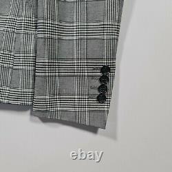 Ed Walters Men's Grey Check 3 Piece Cotton Suit Set 40R Jacket/ 34R Trousers