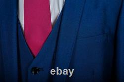 Electric Blue Slim Fit Three Piece Suit