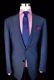 Ermenegildo Zegna Men's Blue Striped FIT-MILA Slim Fit Suit 44R 37W 33L