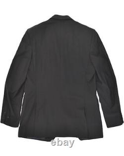 FERRE Mens Slim Fit 3 Button 2 Piece Suit IT 56 3XL W39 L32 Black Wool IV01