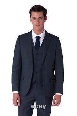 Finley Harry Brown Blue Check Slim fit 100% Wool Suit