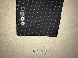 GIEVES & HAWKES Tailored Fit BLACK WOOL SUIT 42 Long W34 L34 GORGEOUS