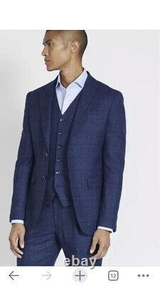 GUABELLO SLIM FIT BLUE CHECK SUIT Jacket From Moss Bross London Size 40R