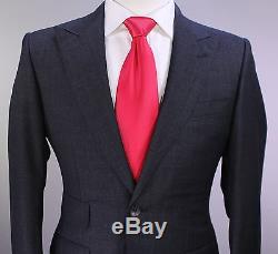 GUCCI Recent Custom Solid Charcoal Gray Peak Lapel 2B Slim Fit Wool Suit 36S