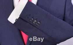 GUCCI Very Recent Navy/Royal Blue Check Plaid 2-Btn Slim Fit Wool Suit 40R