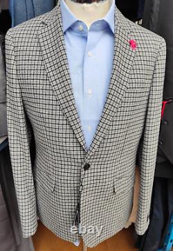 Gianni Feraud Men's Billy Wool Blend Slim Fit Check 3 Piece Suit 38R £295 RRP