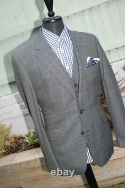 Gieves Hawkes 3 Piece Tweed Shooting Suit Bespoke Savile Row Slim Fit 42l