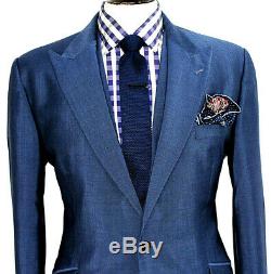 Gorgeous Mens Duchamp London Petrol Blue Slim Fit 3 Piece Suit 46r W40 X L32