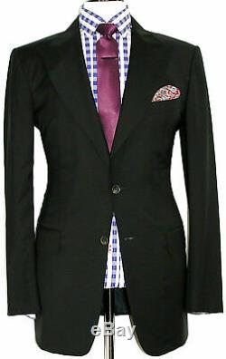 Gorgeous Mens Gucci Tom Ford Italian Plain Black Slim Fit Suit 44r W38 X L31