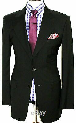 Gorgeous Mens Gucci Tom Ford Italian Plain Black Slim Fit Suit 44r W38 X L31