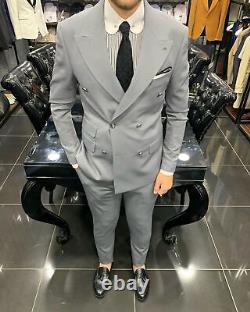 Gray Slim-Fit Suit 2-Piece, All Sizes Acceptable #244
