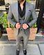 Gray Slim-Fit Suit 3-Piece, All Sizes Acceptable #143