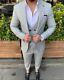 Gray Slim-Fit Suit 3-Piece, All Sizes Acceptable #147