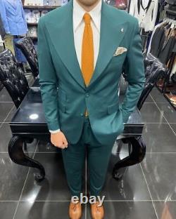 Green Slim-Fit Suit 2-Piece, All Sizes Acceptable #182