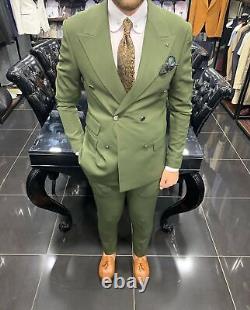 Green Slim-Fit Suit 2-Piece, All Sizes Acceptable #245