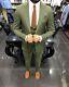 Green Slim-Fit Suit 3-Piece, All Sizes Acceptable #191
