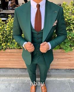 Green Slim-Fit Suit 3-Piece, All Sizes Acceptable #2