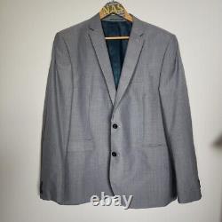 Grey 3 piece suit wool rich next tailoring slim fit 46R