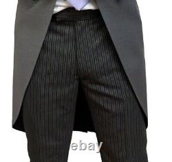 Grey Slim Fit Tailcoat Wedding Suit Morning Jacket Trouser Royal Ascot Tails