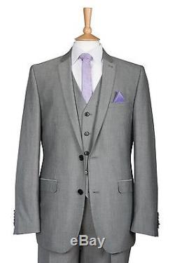 Grey Slim Fit Three Piece Suit