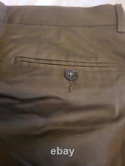 Gucci 100% Authentic Men's Brown/Olive Slim Fit Suit/Dress Trousers 54 (36x32)