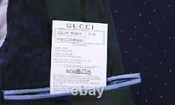 Gucci Current Model Navy Blue Polka Dot Peak Lapel Slim Fit 2-Btn Suit 38R