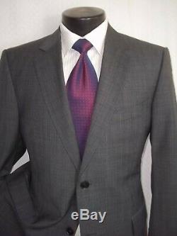 Gucci Gray Plaid Textured 2 Buttons Wool SLIM FIT Suit 42 RPants 35W x 31.5L