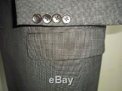 Gucci Gray Plaid Textured 2 Buttons Wool SLIM FIT Suit 42 RPants 35W x 31.5L