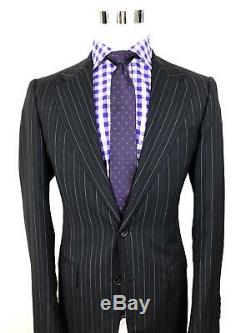 Gucci Tom Ford Mens Black Striped Slim Fit Wool Chic-tailored Suit 36r 30w 33l