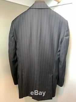 Gucci Tom Ford Mens Dark Brown Slim Fit Wool Suit Shadow Stripe, Eu 46r (us 36r)